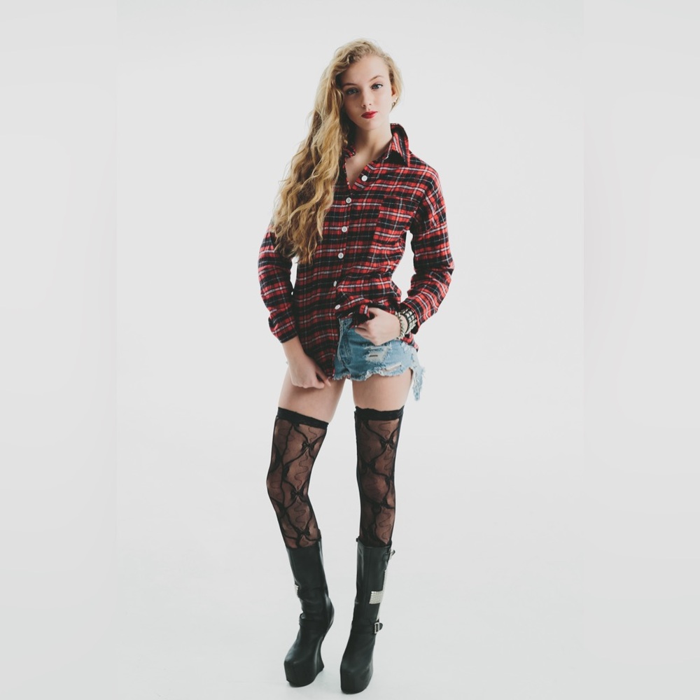 New multi color plaid flannel